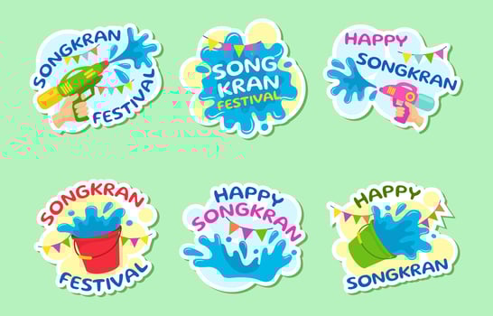 Colorful Songkran Set vector