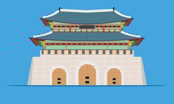 gwanghwamun gate gyeongbokgung palace in seoul south korea vector illustration eps10