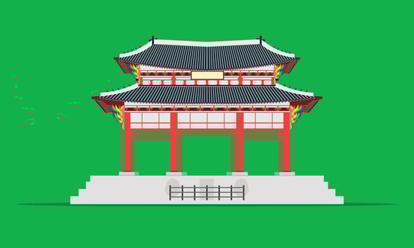 gwanghwamun square gate gyeongbokgung palace in seoul south korea vector illustration eps10