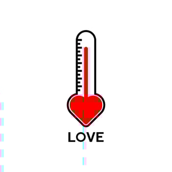 Love thermometer in paper cut style. Love day full test valentine background card progress. Vector illustration.EPS 10