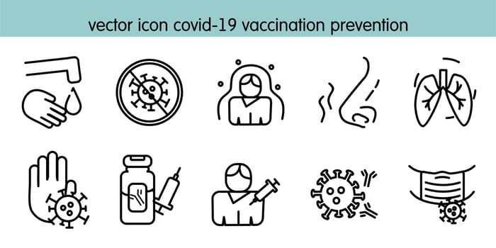 vector icon covid-19 vaccination prevention