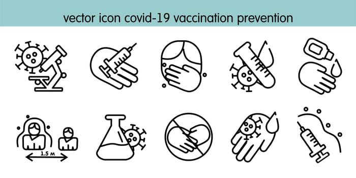 vector icon covid-19 vaccination prevention