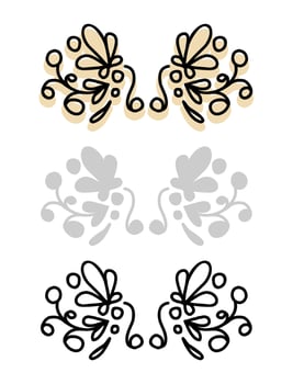 Floral beautiful vignette, lace header pattern. vector