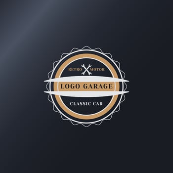 Template logo garage vintage. retro motor and classic car vector