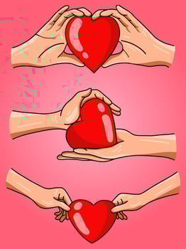 Love Hand Sign with Heart Gesture illustration vector