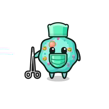 surgeon amoeba mascot character vector