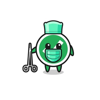 surgeon check mark mascot character vector
