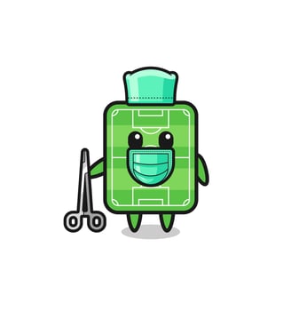 surgeon football field mascot character vector