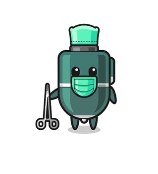 surgeon ballpoint pen mascot character vector