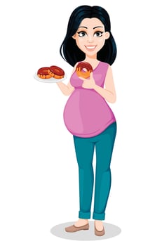 Pregnant woman. Beautiful lady vector