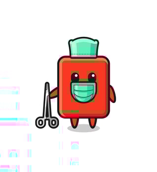 surgeon red card mascot character vector