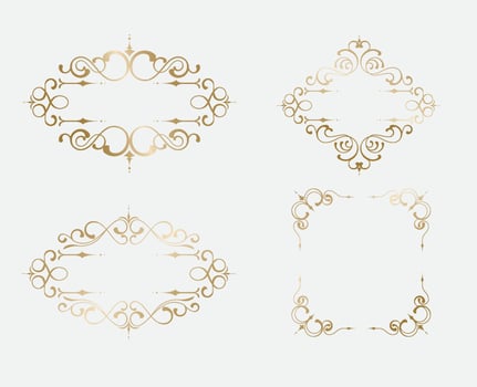 vintage ornament elements as wedding invitation design vector