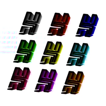 3D logo letter H light. Suitable for companies, t-shirts, and so on. vector