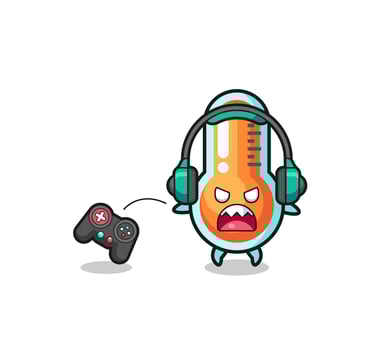 thermometer gamer mascot is angry vector