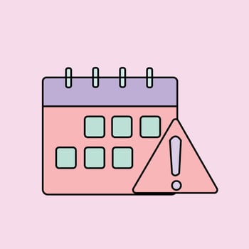 A warning sign icon isolated on pink background vector