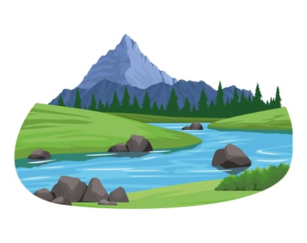 wanderlust scene with river vector