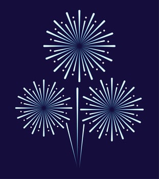blue fireworks explosion icons vector