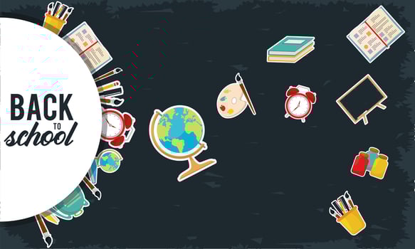 back to school equipment vector