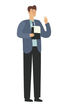 businessman with clipboard vector