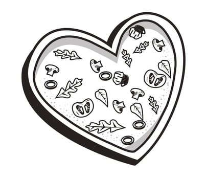 italiand pizza hearted shape vector