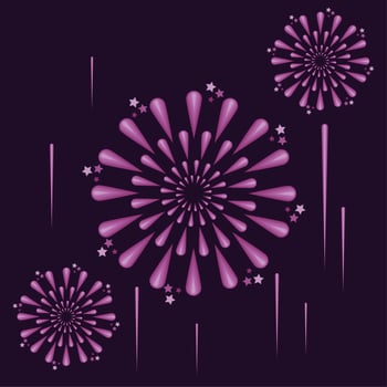 lilac fireworks explosion icons vector