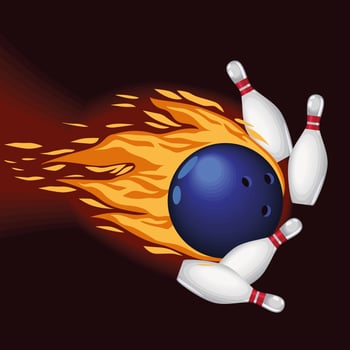 bowling ball and pines vector