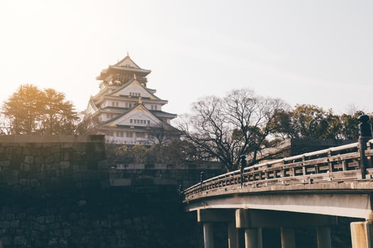 Osaka castle in japan. photo