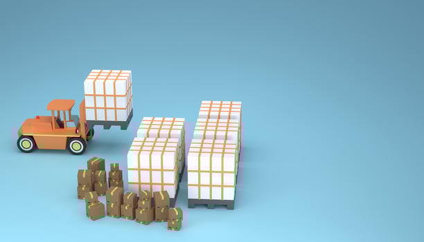 Cargo package and cardboard box for delivery service 3D render illustration photo