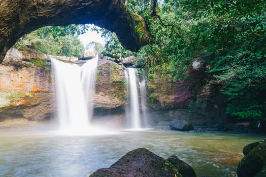 Haew Suwat Waterfall at Khao Yai National Park in Thailand photo