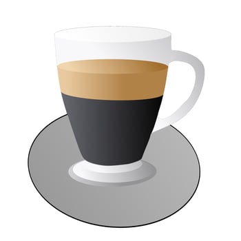 an illustration of a coffee milk glass image. food business vector