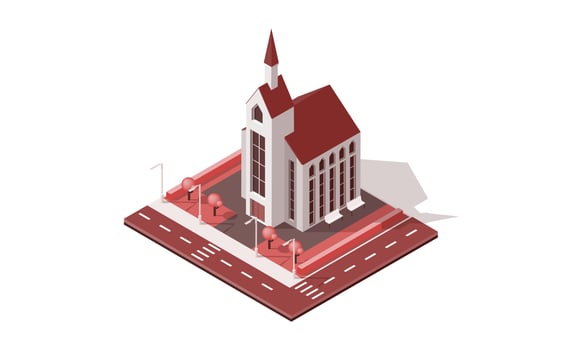 Isometric city elements vector