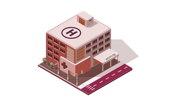 Isometric city elements vector