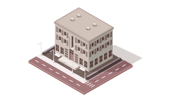 Isometric city elements vector