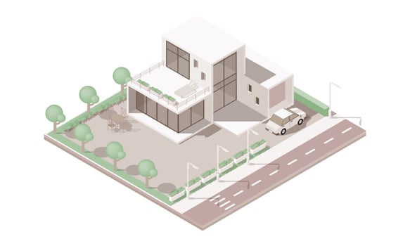 Isometric city elements vector
