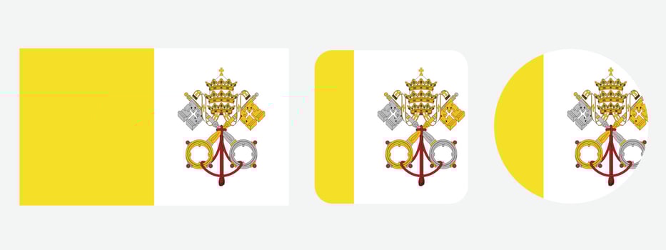 Vatican City Holy See flag icon . web icon set . icons collection flat. Simple vector illustration.