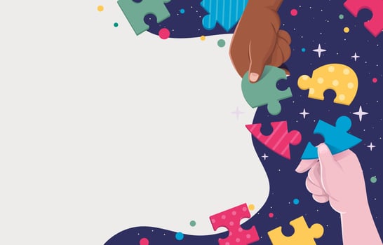 World Autism Day Background with puzzles vector
