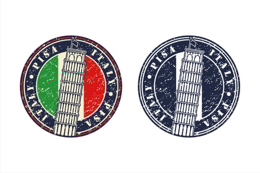 Pisa italy tower vector design logo