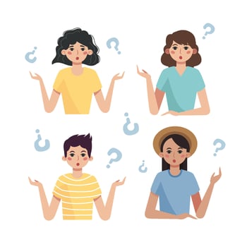 Organic flat people asking questions Vector illustration