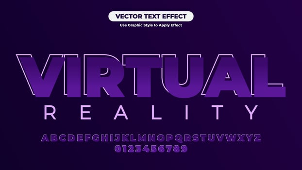 Virtual Reality Text Effect vector