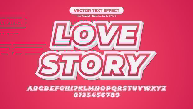 Love Story 3D Text Effect vector