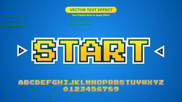 Start Pixel Text Effect with Pixel Style vector