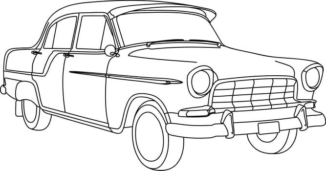 Vintage Car Line Art vector