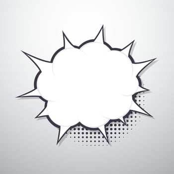 Burst comic speech bubble for text. Vector illustration