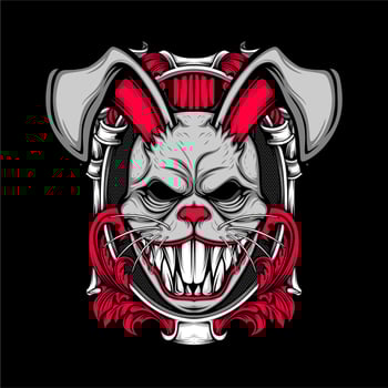 scary rabbit mask vector