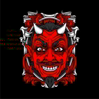 smiling devil face vector