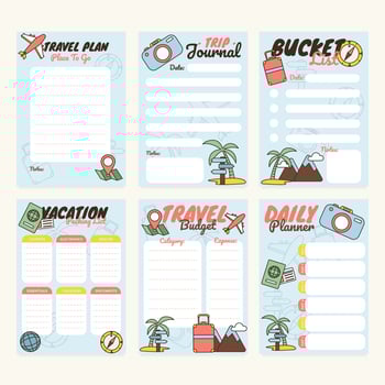 Travel Journal Template vector