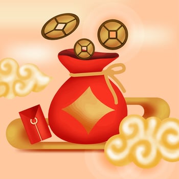 chinese lucky money Realistic illustration vector