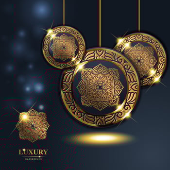 Luxury rings golden mandala background Free Vector