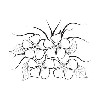 Rosehip - graphic ink botanical artwork. Raster illustration. vector