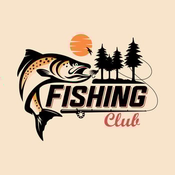 Fishing logo design template illustration vector